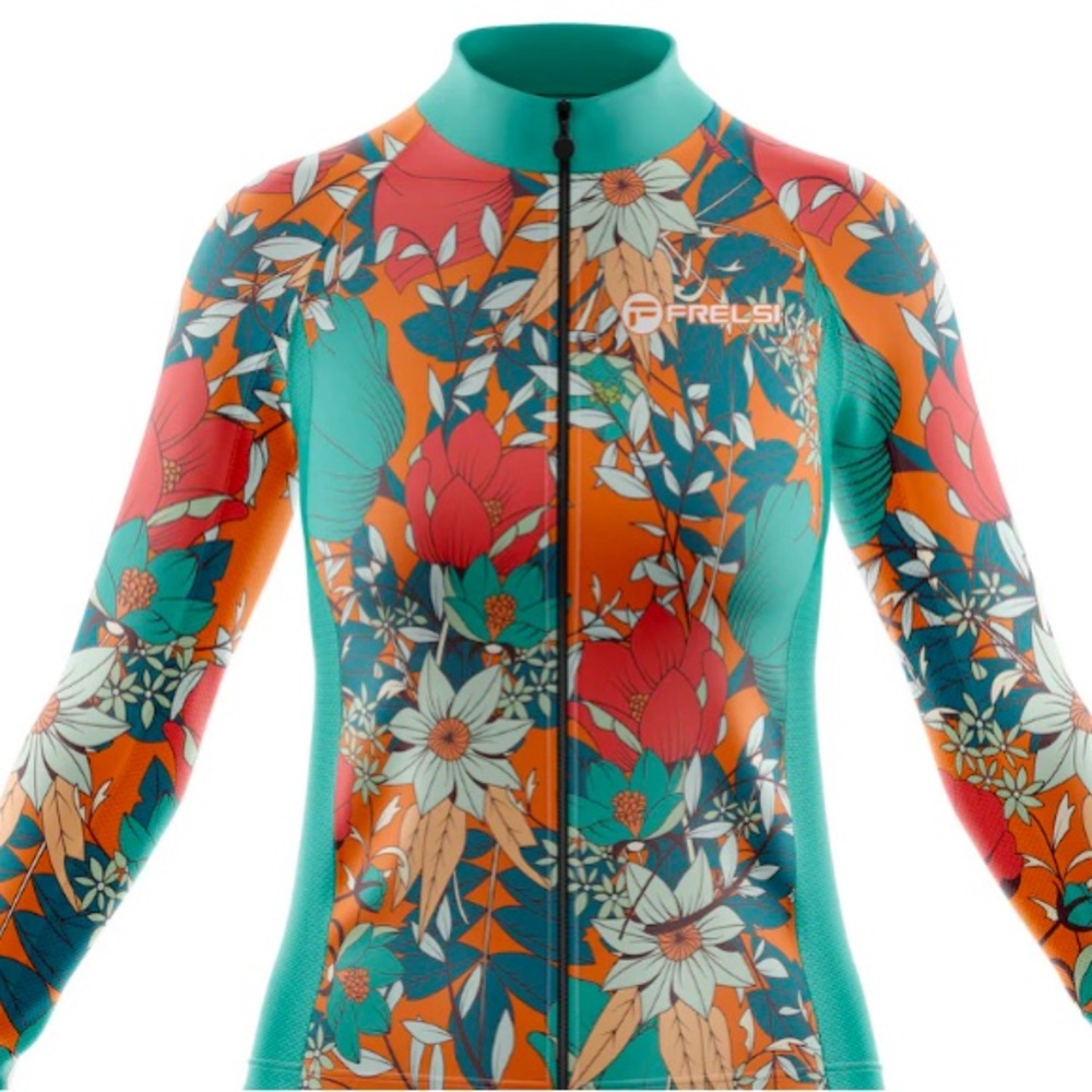 FRELSI TROPICAL FUSION WOMEN’S LONG SLEEVE CYCLING JERSEY SIZE MEDIUM